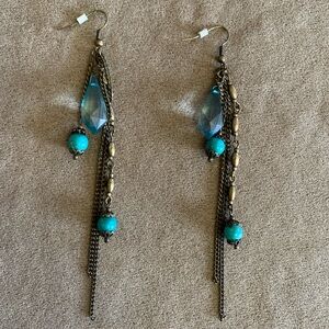 Lucky Brand Turquoise and Bronze Dangle Earrings